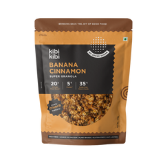 Banana Cinnamon Super Granola 315g pack – healthy breakfast granola with real banana and cinnamon, no added sugar