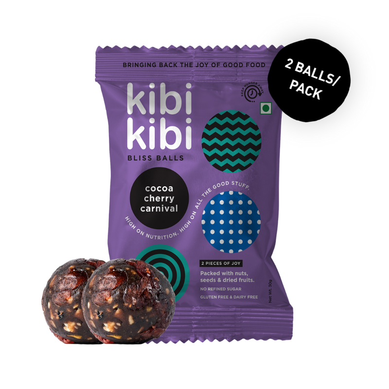 Cocoa Cherry Carnival bliss balls pack – healthy date bites with cocoa and cherry, no added sugar