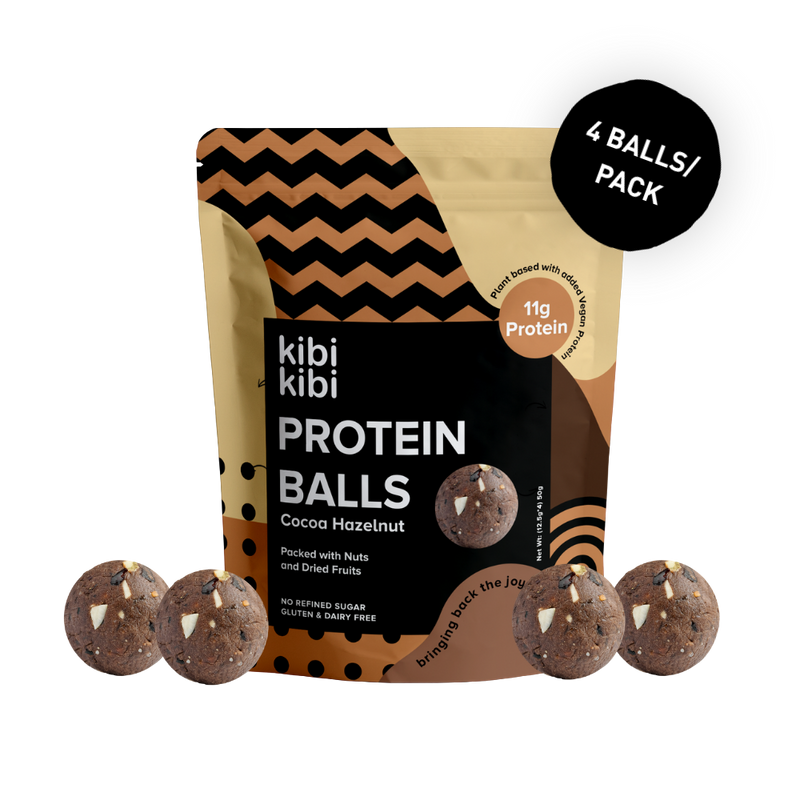 Cocoa Hazelnut protein balls pack – high protein snack with dark cocoa and hazelnuts, no added sugar