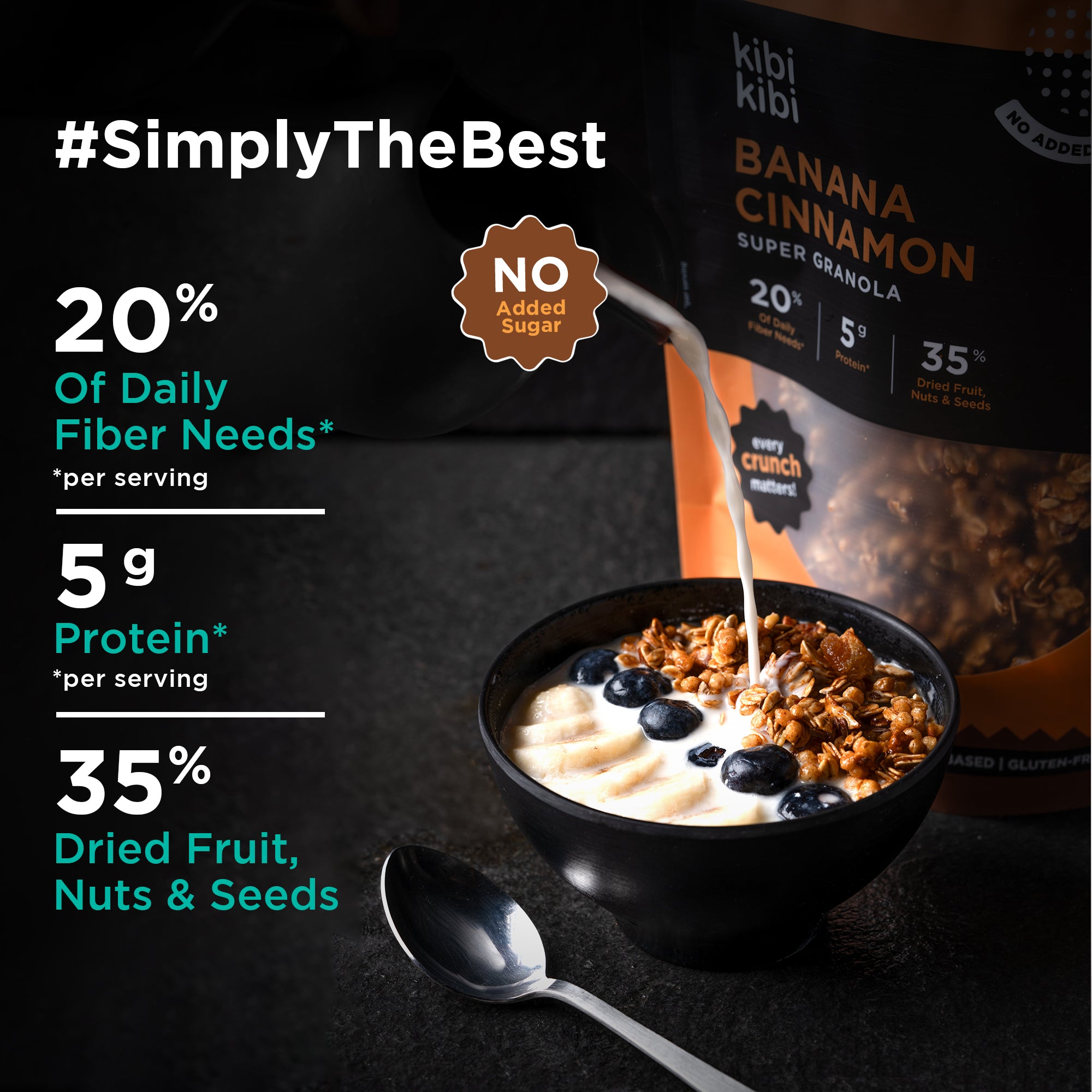 Super Granola - Banana Cinnamon 315g pack (7 Servings)