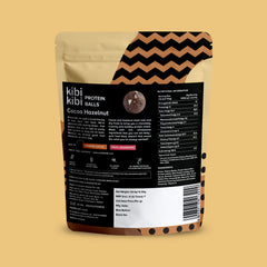 Cocoa Hazelnut protein balls pack back showing nutrition information