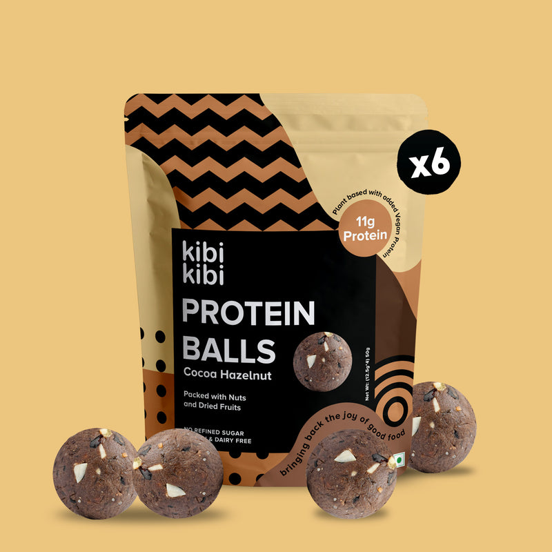 Cocoa Hazelnut protein balls pack front showing product details
